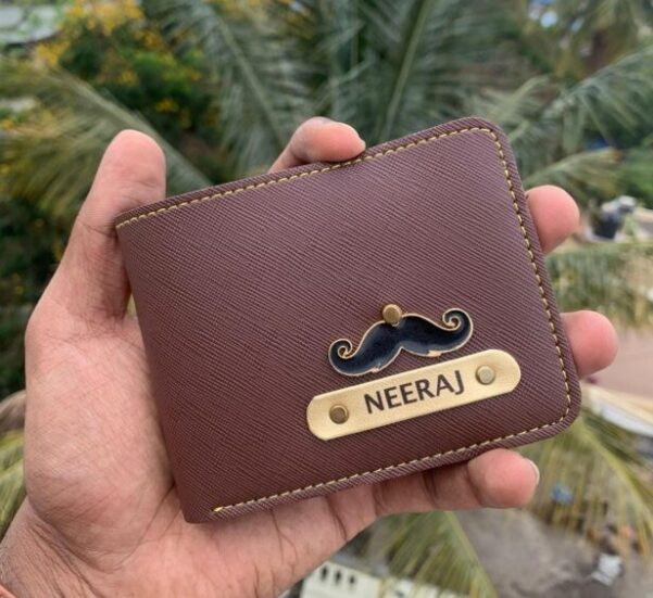 Ahidam™ Premium Leather Personalized Wallet With Metallic Charm – Gift For Him